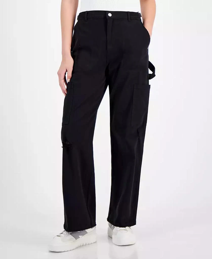 Ultra Flirt Juniors' High-Rise Washed Cargo Pants 1