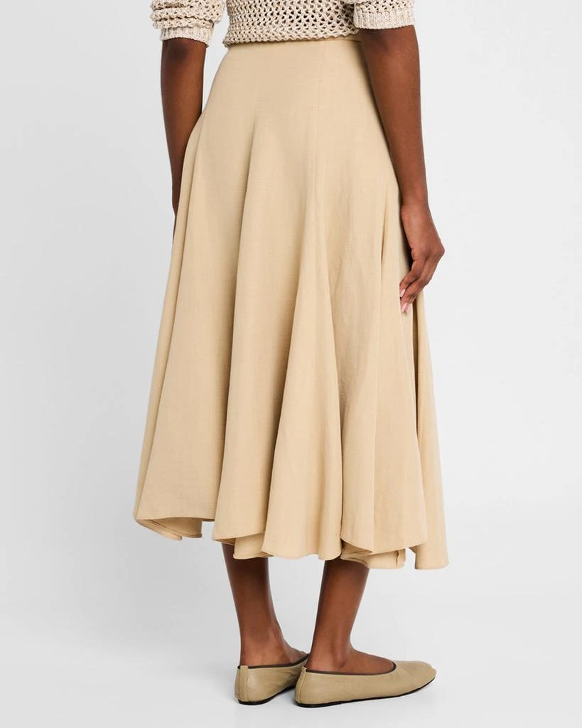 FABIANA FILIPPI Flared Viscose-Linen Midi Skirt 3