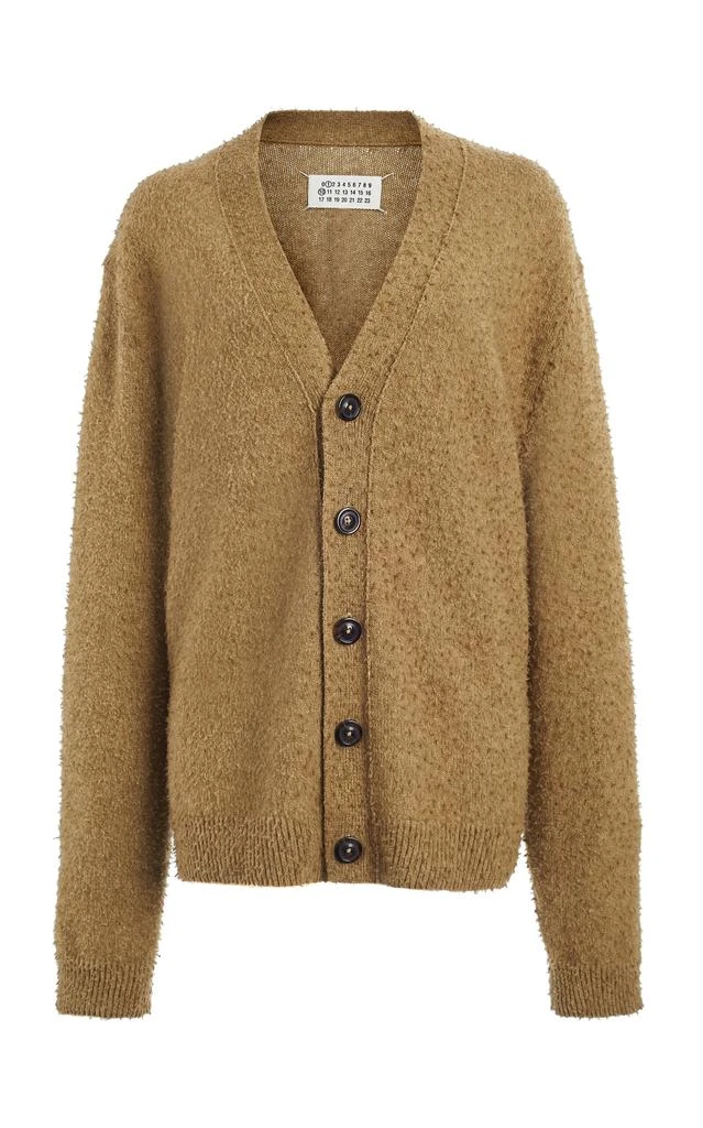 MAISON MARGIELA Maison Margiela Textured Knit Wool-Cotton Cardigan - Moda Operandi 1