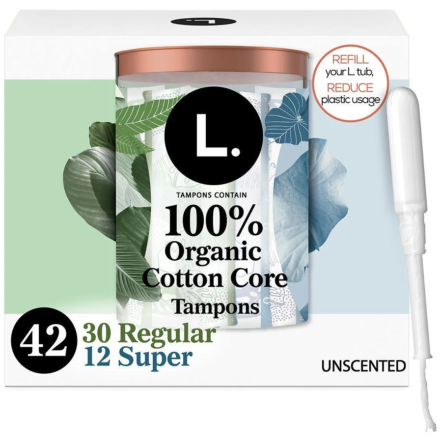 L. Cotton Tampons Regular/Super Absorbency Multipack No scent 1
