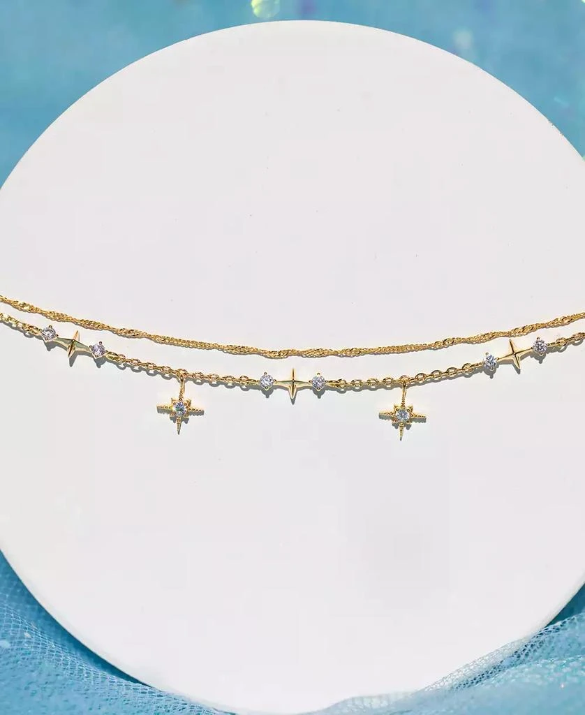 Girls Crew Crystal Wandering Gold Plated Stars Bracelet 3