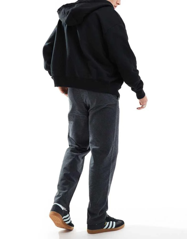 Only & Sons ONLY & SONS loose fit flannel trouser co-ord in charcoal 3