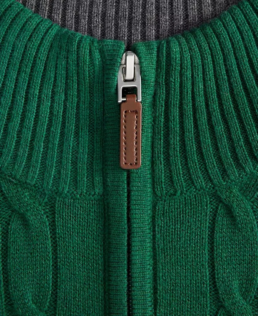 Club Room Men's Cable Knit Quarter-Zip Cotton Sweater, Created for Macy's 3