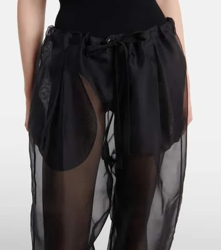 Khaite Trenton silk-blend organza wide-leg pants 4