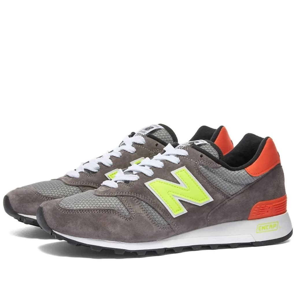 New Balance Men's 1300 Made In Usa Shoes In Grey/yellow/orange/white 2
