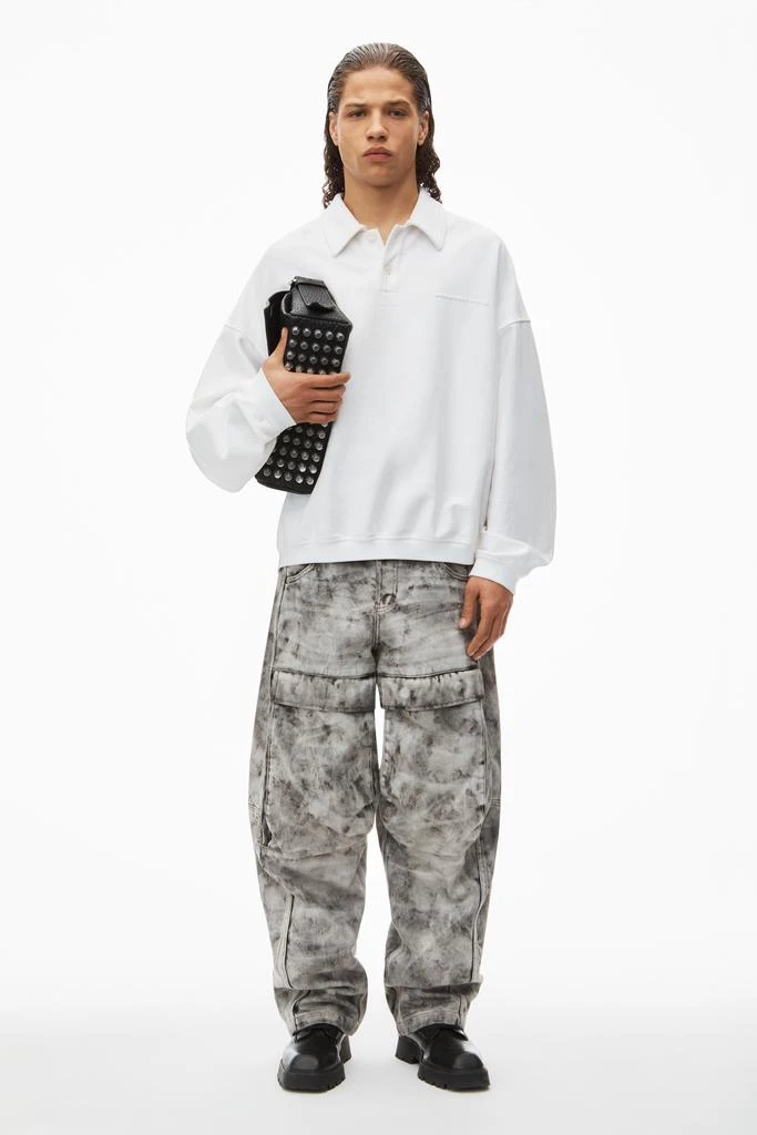 Alexander Wang puffed logo oversized polo top in cotton 6
