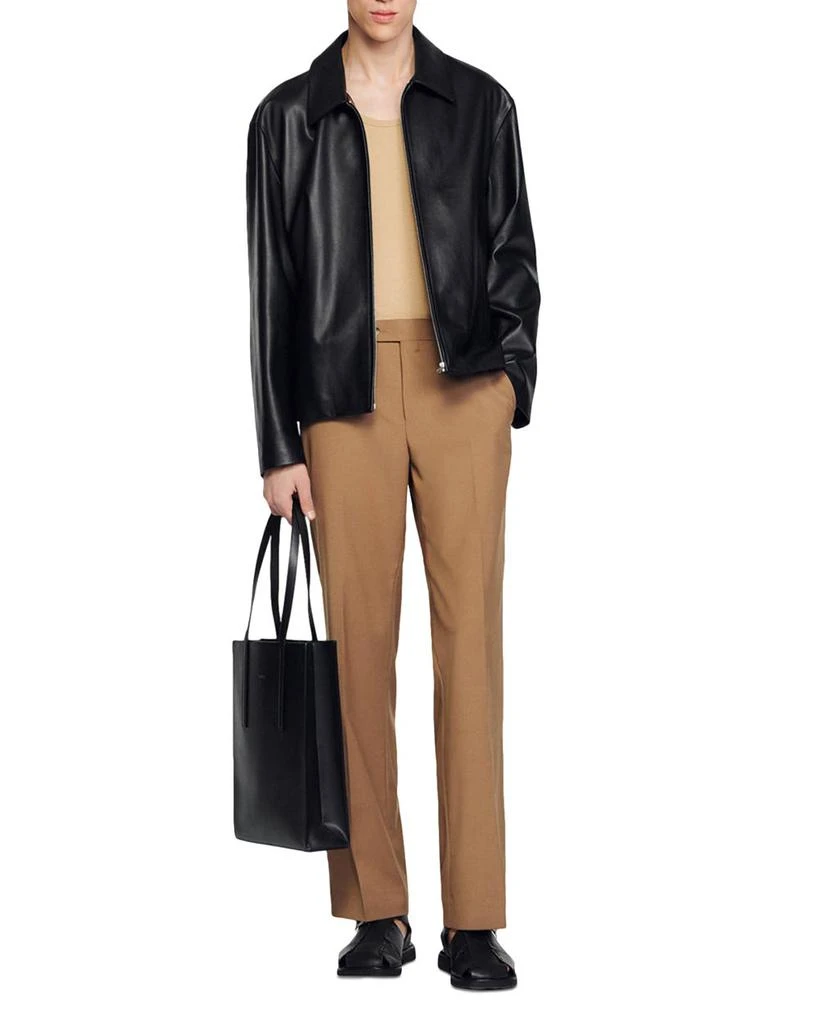 Sandro Cuir Zip Front Leather Jacket 2