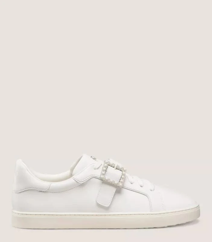 Stuart Weitzman LIVVY PEARL BUCKLE SNEAKER 1