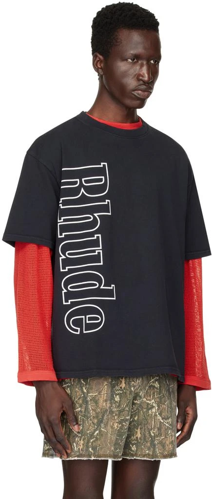 Rhude SSENSE Exclusive Black Side Logo T-Shirt 2