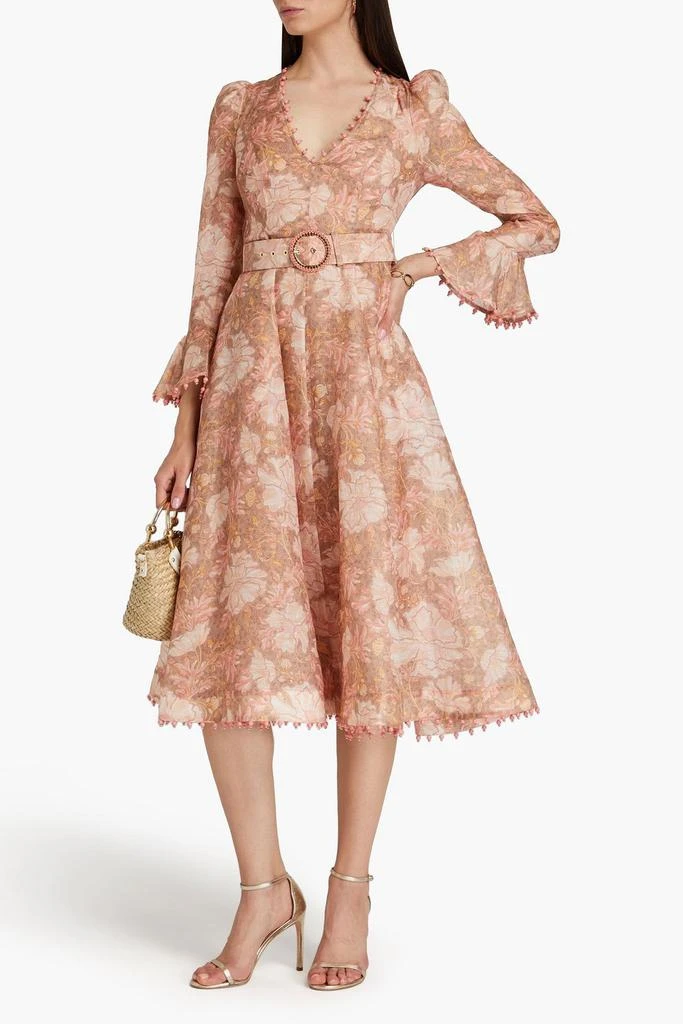 Zimmermann Bead-embellished floral-print linen and silk-blend midi dress 2