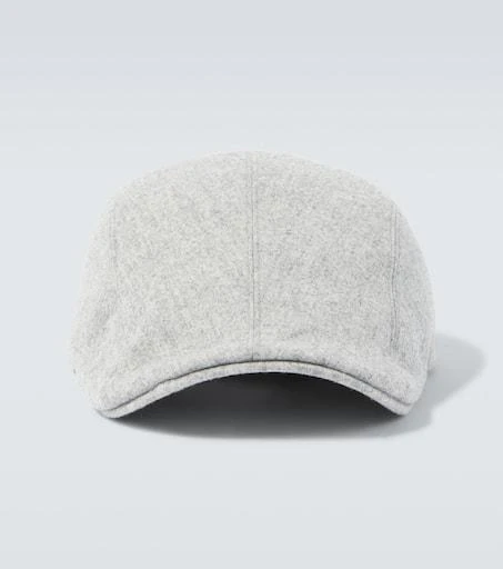 Brunello Cucinelli Embroidered virgin wool flannel cap 1