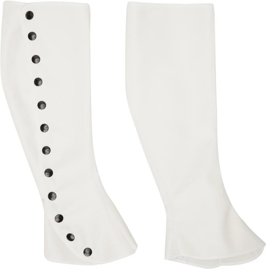 Nicklas Skovgaard White Gwen Spats Faux-Leather Leg Warmers 1