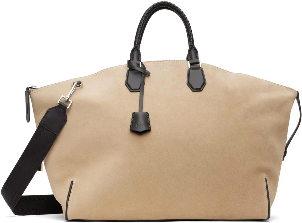 Hugo Boss Beige Suede Duffle Bag 1