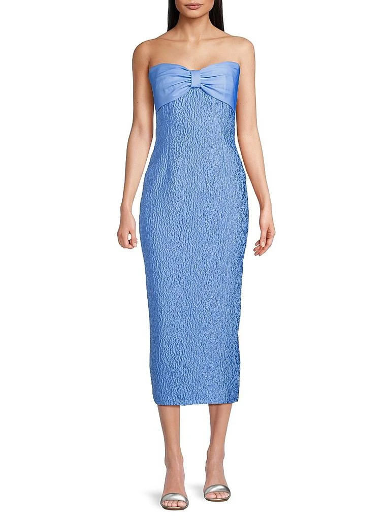 strapless midi silk dress S Black Strapless Dress for Formal Events