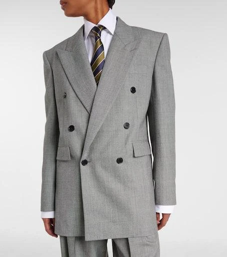 Yves Saint Laurent Double-breasted wool twill blazer 6