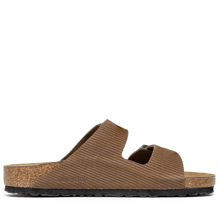 Birkenstock Men's Dark Tea Suede Leather Embossed Slides 1