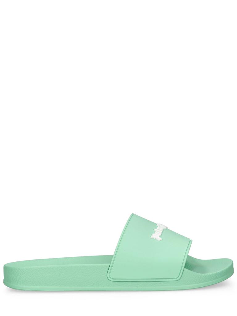 PALM ANGELS Essential Logo Rubber Pool Slide Sandals
