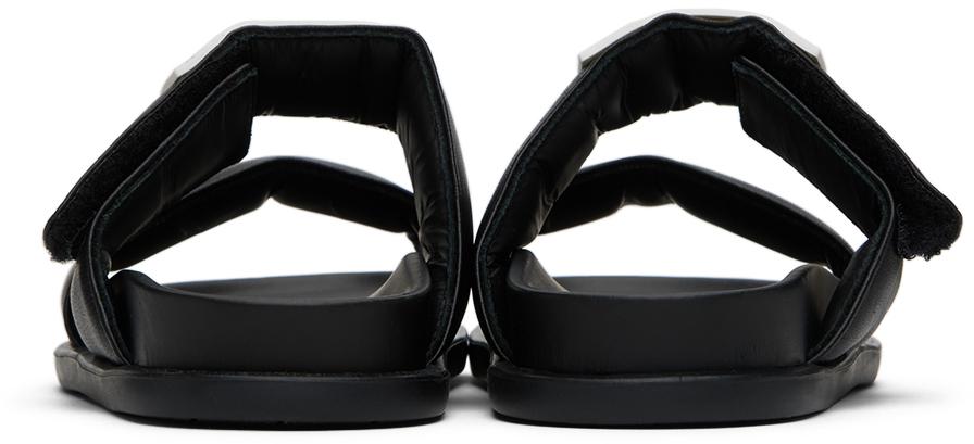 MM6 Maison Margiela Kids Black Leather Slides