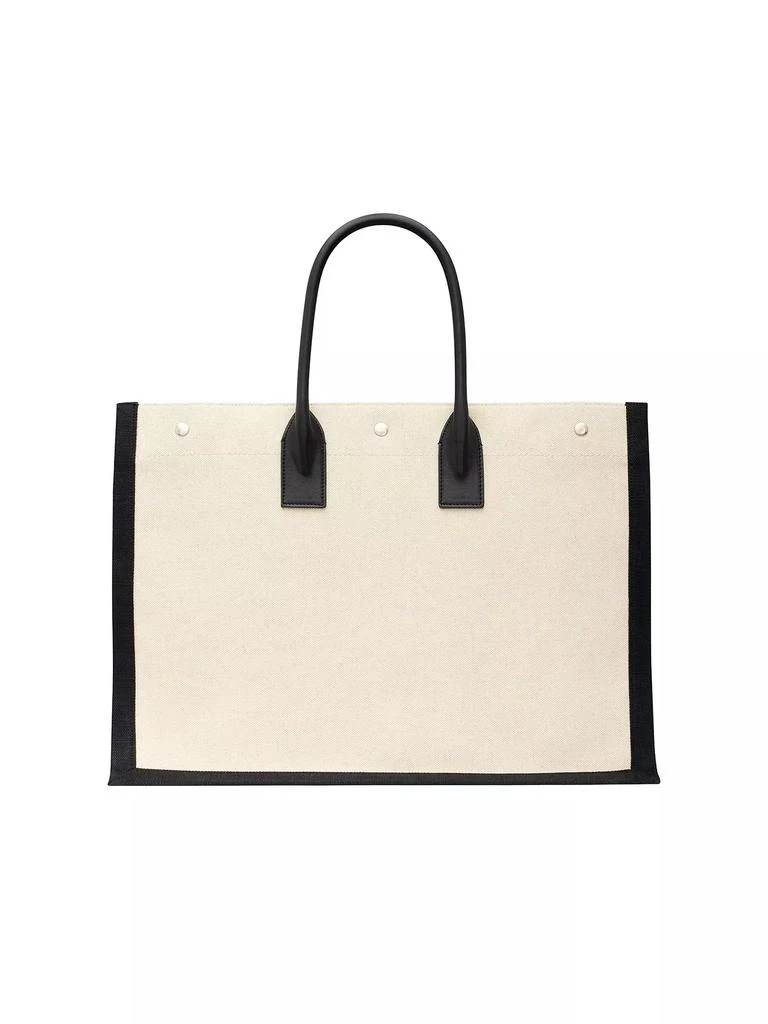 Saint Laurent Rive Gauche Large Tote Bag in Canvas and Smooth Leather 5