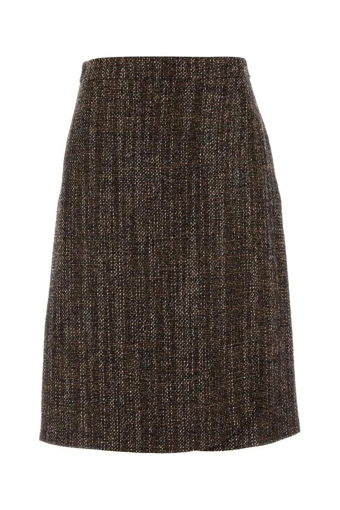 Fendi Fendi Midi Wrap Tweed Skirt 1