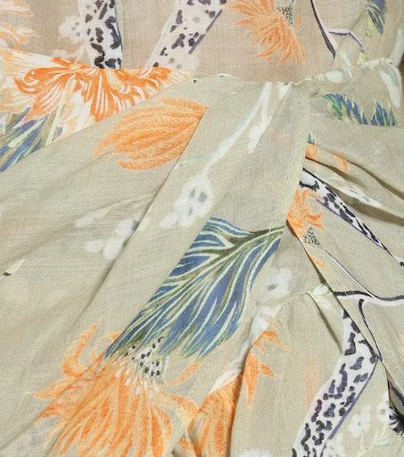 Chloé Floral ramie midi skirt 4