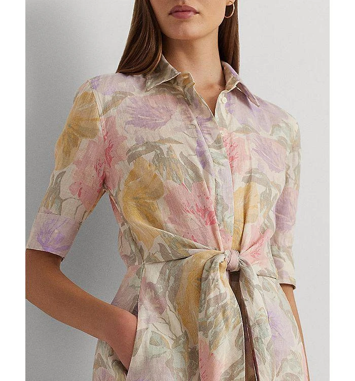 Lauren Ralph Lauren Linen Tie Front Shirt Dress 5