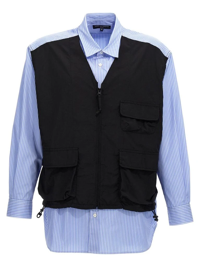 Comme des Garcons Comme des Garçons Homme Stripe Detailed Curved Hem Shirt 1