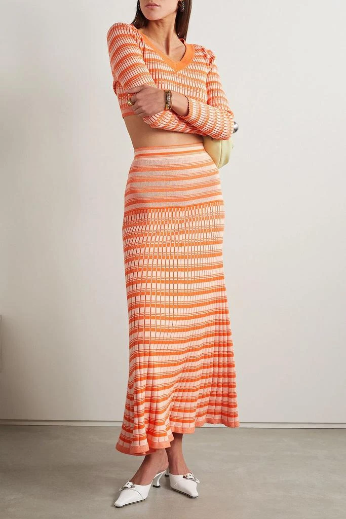 Anna Quan Amber striped ribbed cotton maxi skirt 2