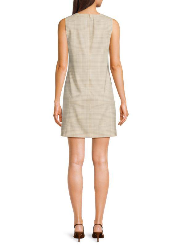 Theory Plaid Virgin Wool Minidress