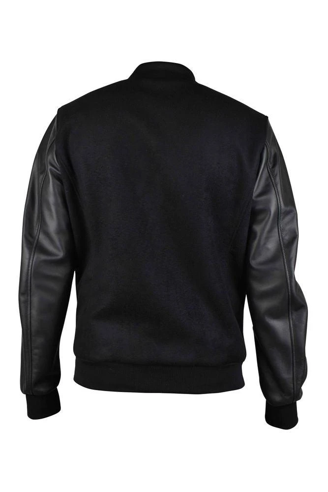 BILLIONAIRE Two-Material Bomber Jacket with Leather Sleeves 5