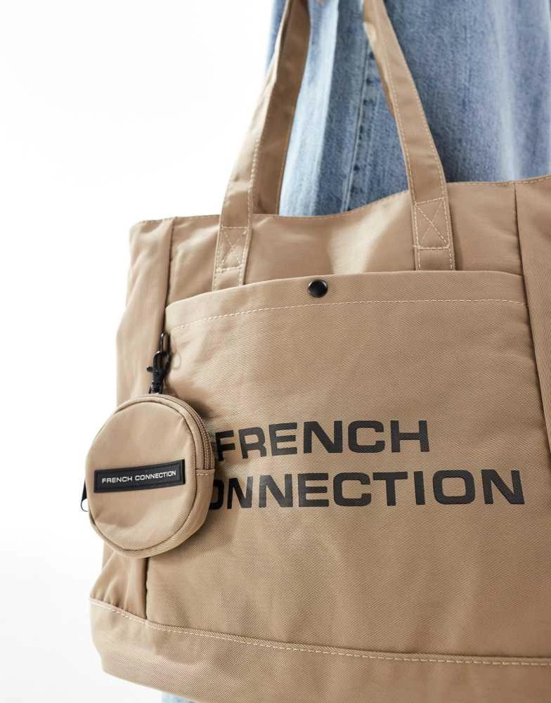 French Connection French Connection shopper tote bag with coin purse in stone 3