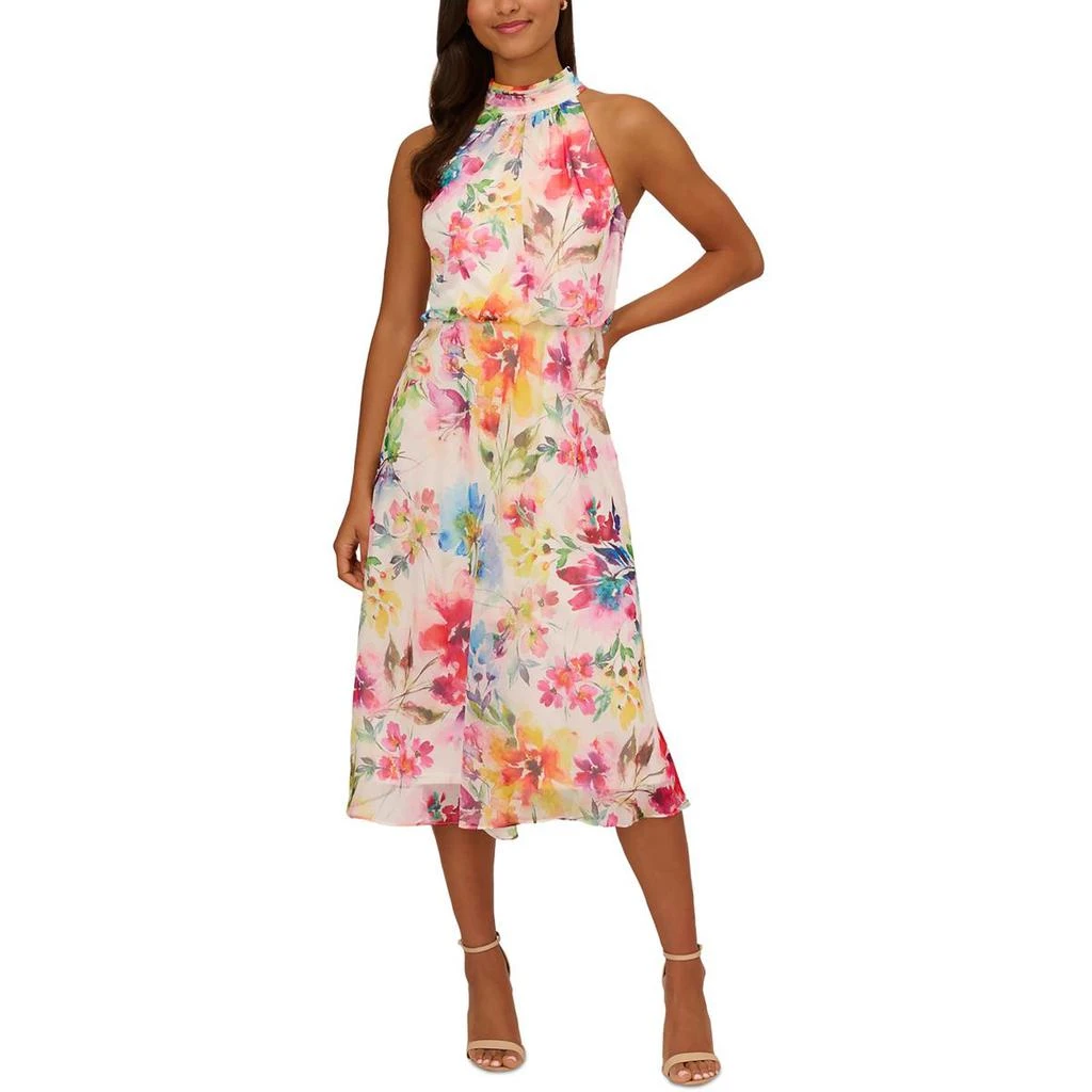 Adrianna Papell Womens Halter Chiffon Halter Dress 3