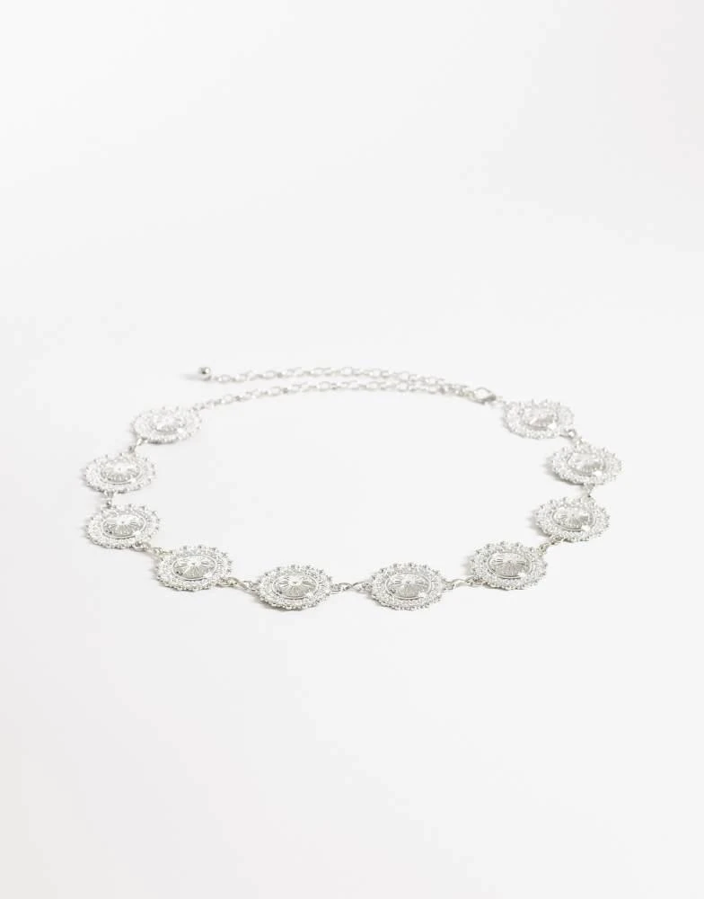 My Accessories My Accessories large coin chain belt in silver