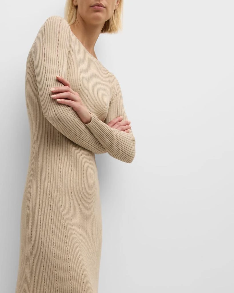 ELEVENTY Pointelle Ribbed-Knit Midi Dress 7