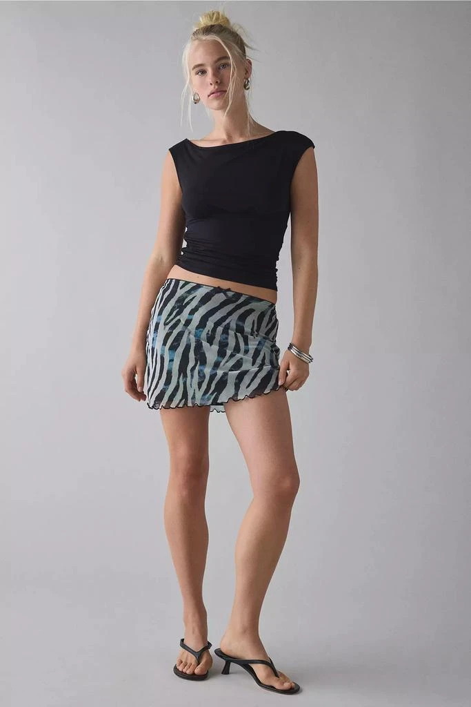 Kimchi Blue Kimchi Blue Zimi Zebra Print Mesh Mini Skirt 3