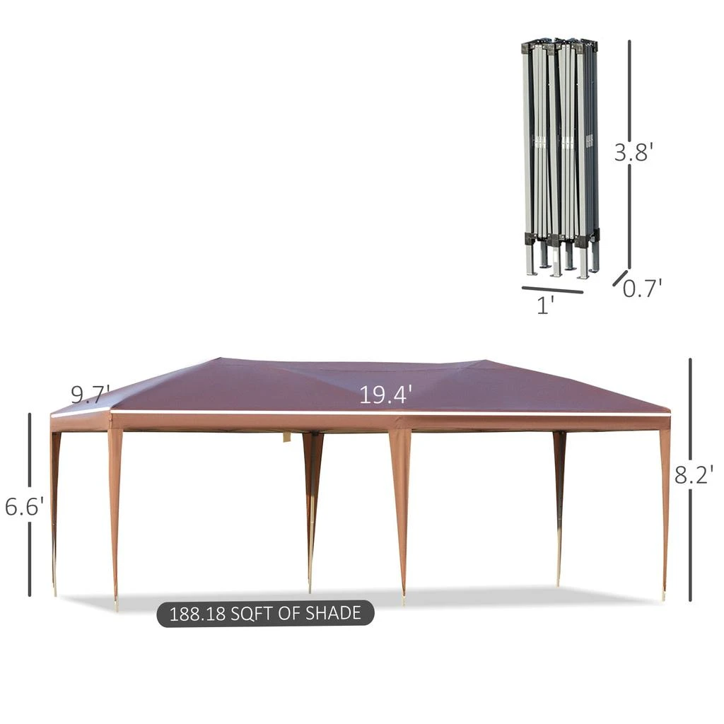 Streamdale Furniture Streamdale 10' x 19.2' Pop Up Canopy Tent 5