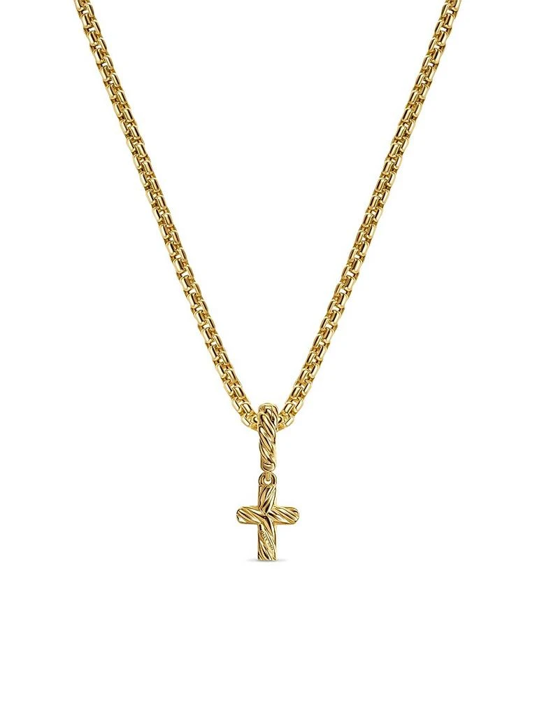 David Yurman Micro Pavé Cross Amulet in 18K Yellow Gold with Diamonds, 8MM 4