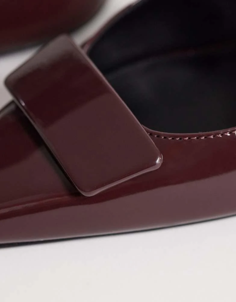 Mango Mango sling back heels in burgundy 4