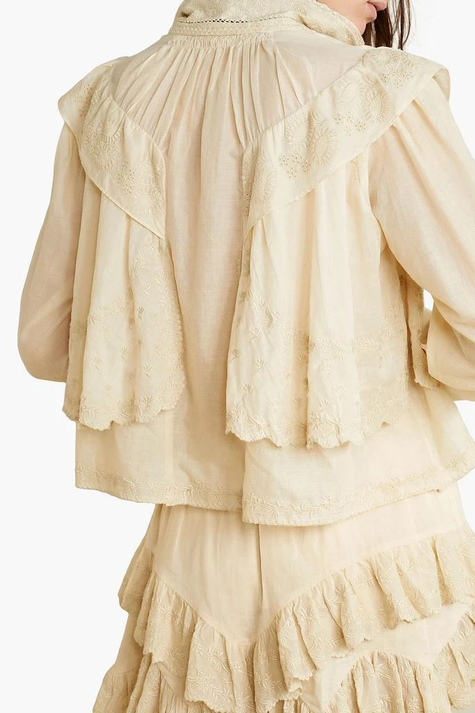 Isabel Marant Étoile Lelmon ruffled embroidered cotton-voile blouse 3