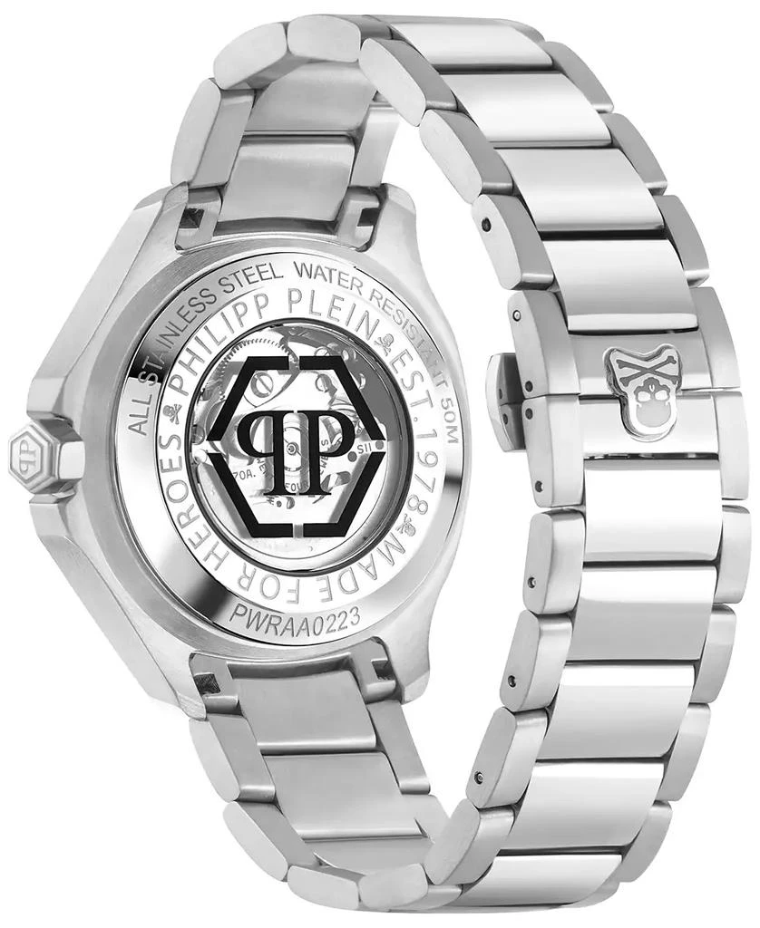 Philipp Plein Men's Automatic Skeleton Spectre Stainless Steel Bracelet Watch 42mm 3