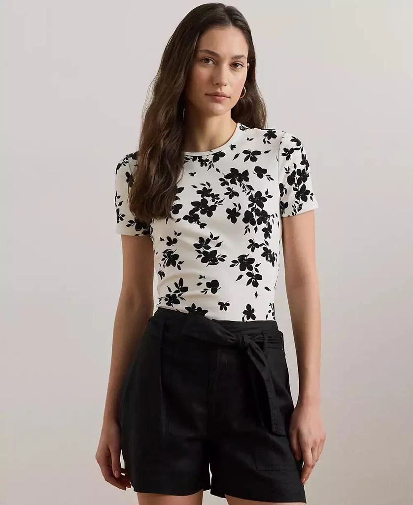 Ralph Lauren Women's Floral Stretch Cotton Crewneck Tee 1