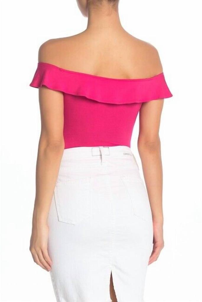 Elodie Elodie - Off the Shoulder Flutter Sleeves Bodysuit