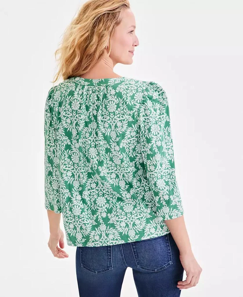 Macy's Petite Floral Medallion Easy Split-Neck Blouse, Exclusively at Macy's 2