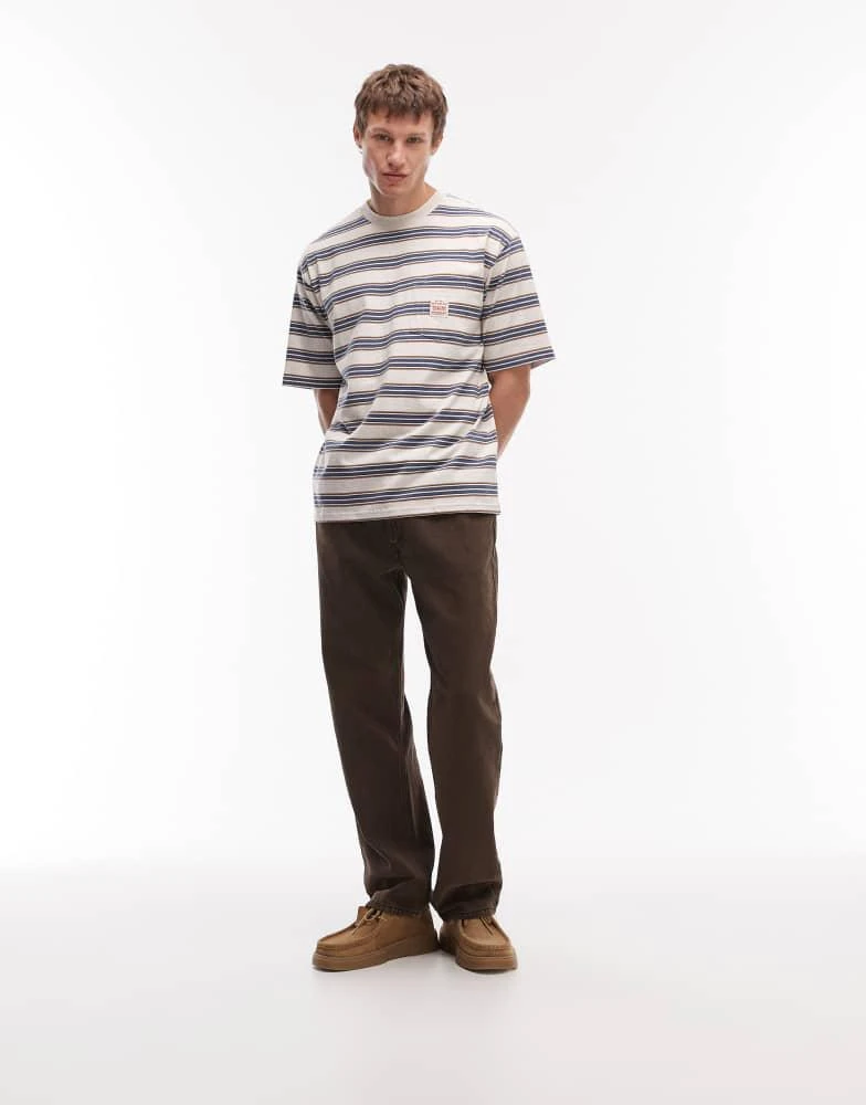Levi
s Levi
s Workwear pocket logo relaxed t-shirt in grey stripe 2