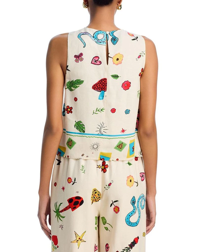 AQUA Border Mixed Print Sleeveless Tank Top - Exclusive 3