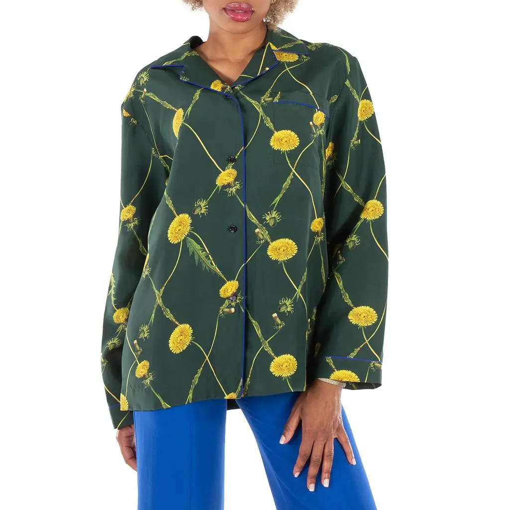 Burberry Burberry Dandelion-Print Silk Pyjama Shirt, Brand Size 6 ( US Size 4 )