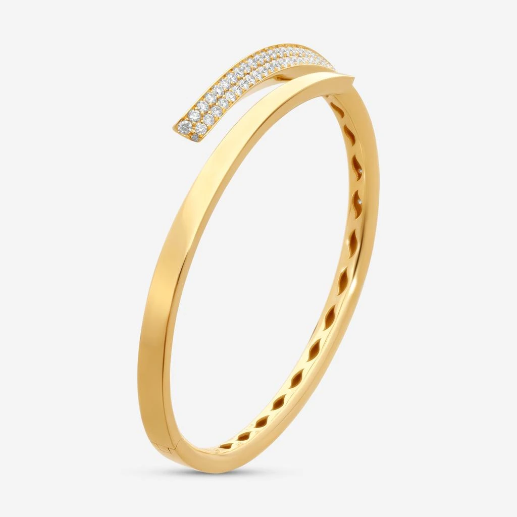 Crivelli Crivelli 18K Yellow Gold Diamond Open Bangle Bracelet B0253E 2