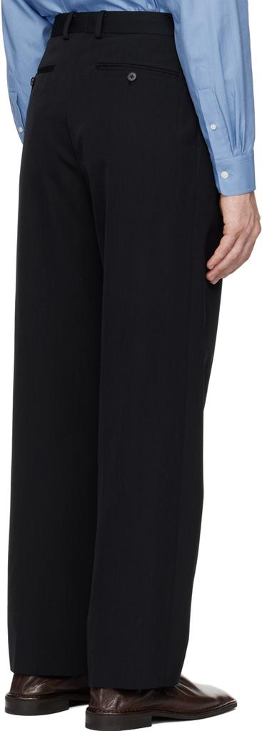 AURALEE Black Light Wool Max Gabardine Two-Tuck Trousers