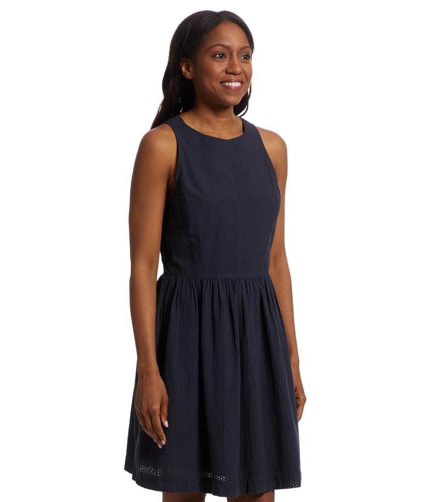 Lilla P Eyelet High-neck Mini Dress