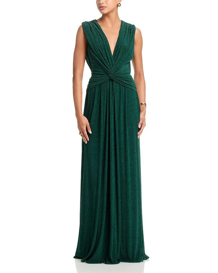 slim fit dress slacks Natalie Sage-Green Cowl-Back Maxi Dress main image 1